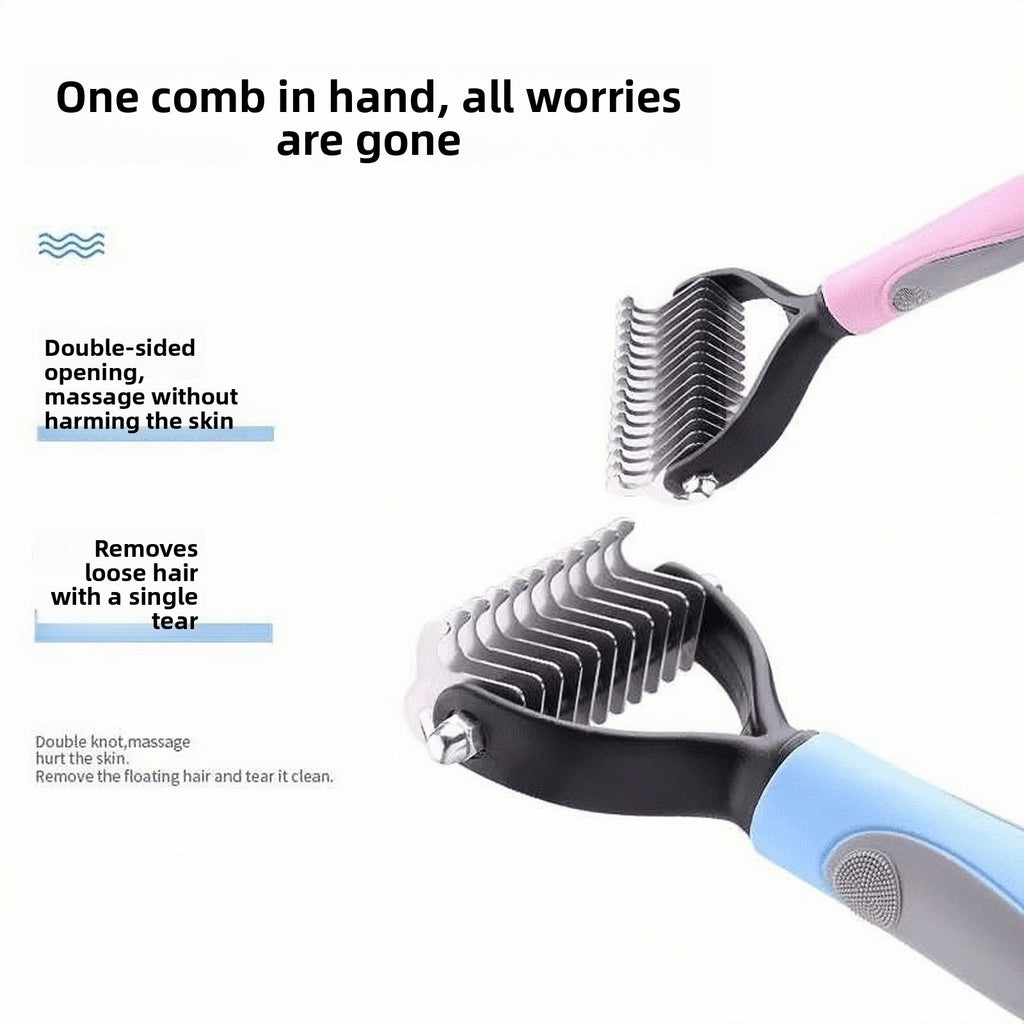Fine-tooth grooming comb for loose pet fur