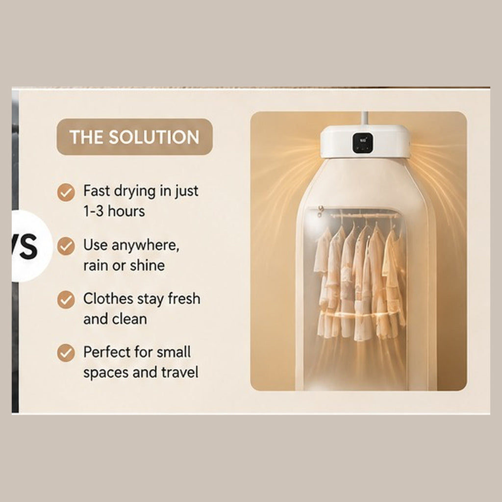 Portable clothes dryer solution for small spaces