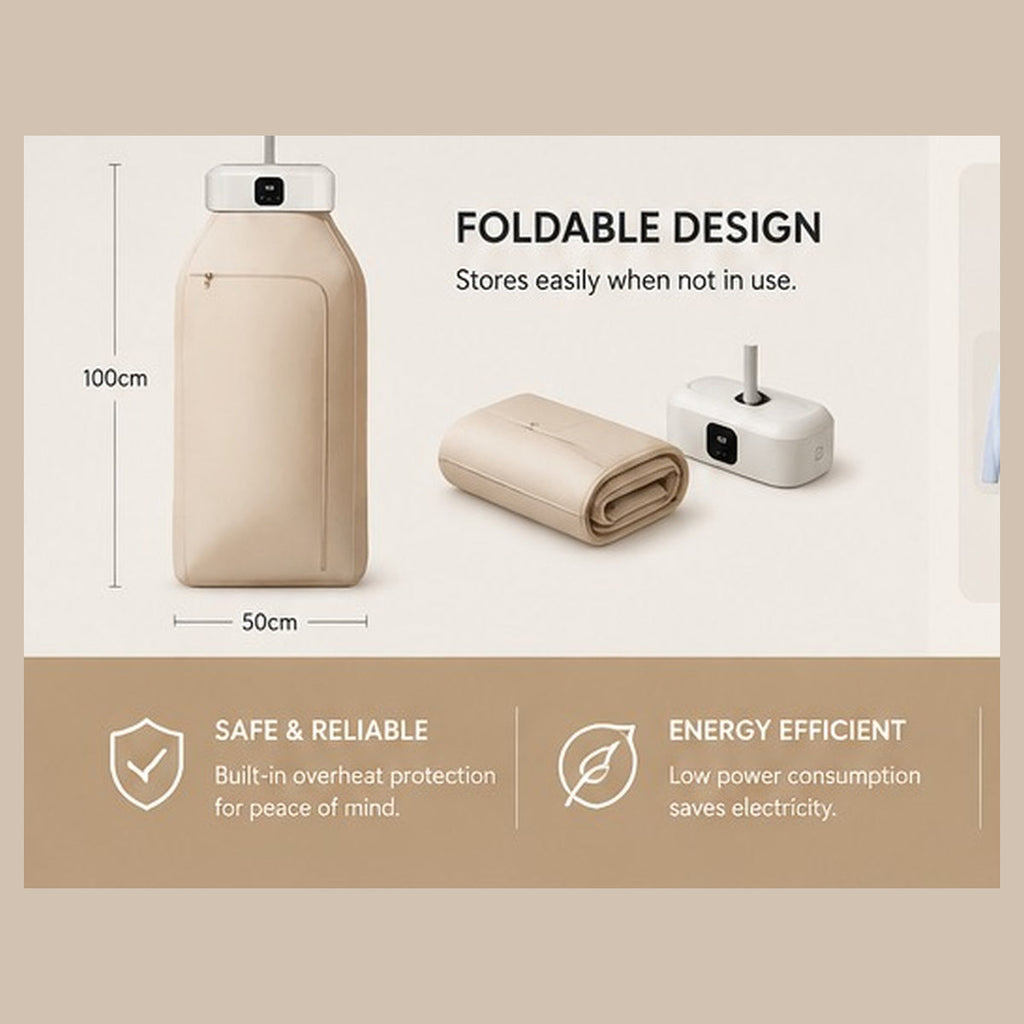 Foldable portable clothes dryer storage design