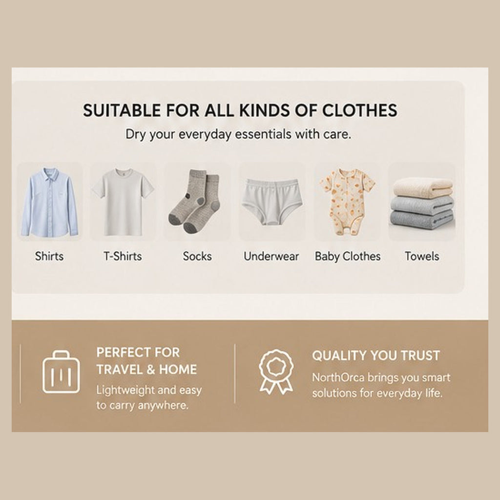 Portable clothes dryer suitable for everyday garments