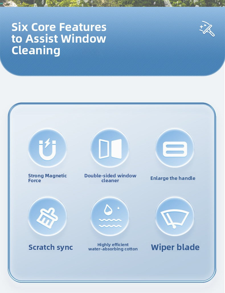 Double-sided magnetic window cleaner feature