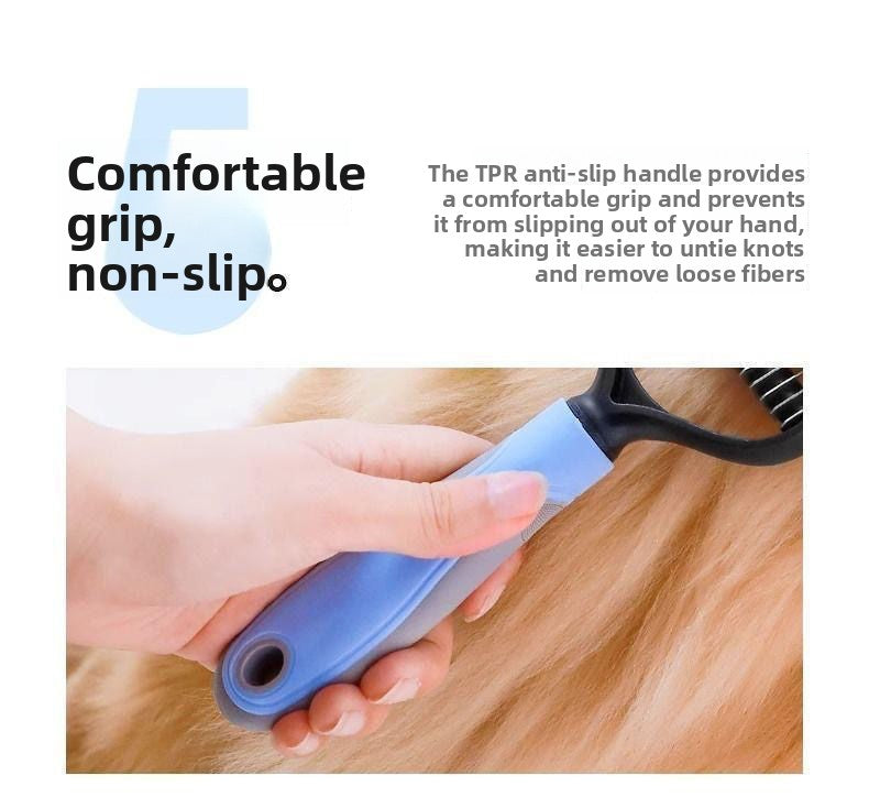 Dog and cat detangling comb use