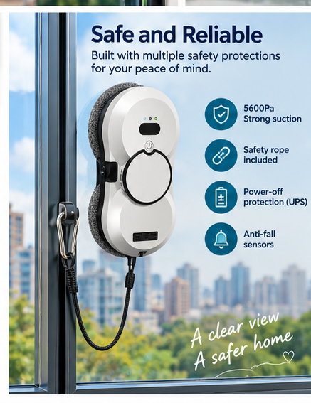 NorthOrca window cleaning robot safety features marketing image