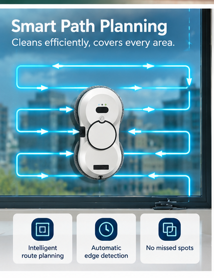 NorthOrca window cleaning robot smart path planning marketing image