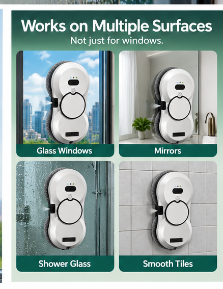 NorthOrca window cleaning robot compatible smooth surfaces marketing image